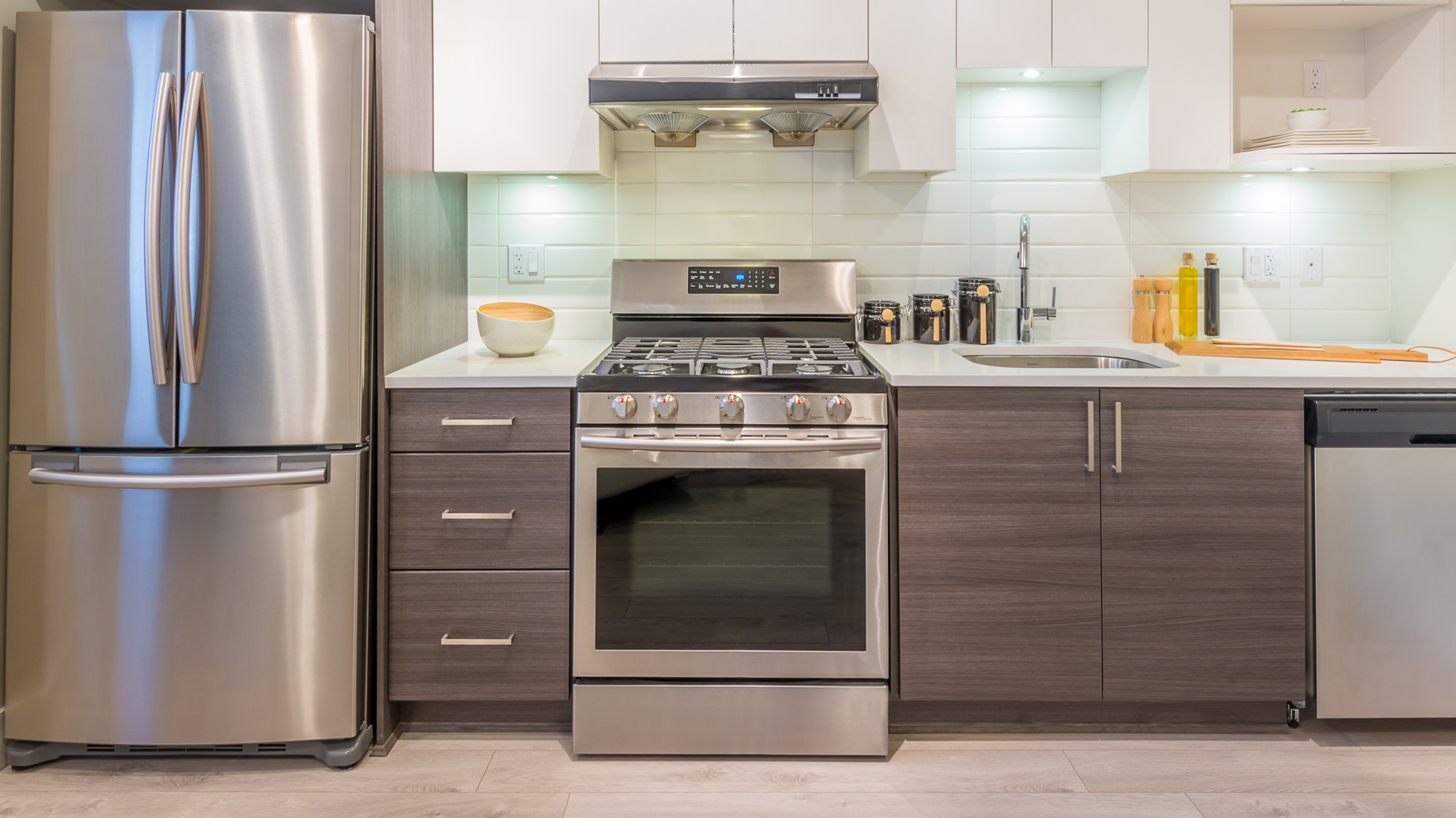 Simple stove in a modern kitchen