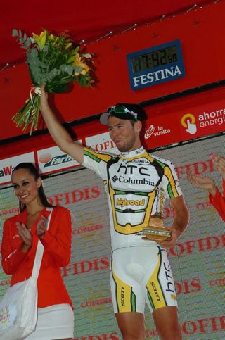 Mark Cavendish on the Vuelta podium