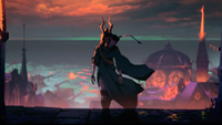 Wonderer heads to the Spire in a screenshot from Slay the Spire 2's animated reveal trailer