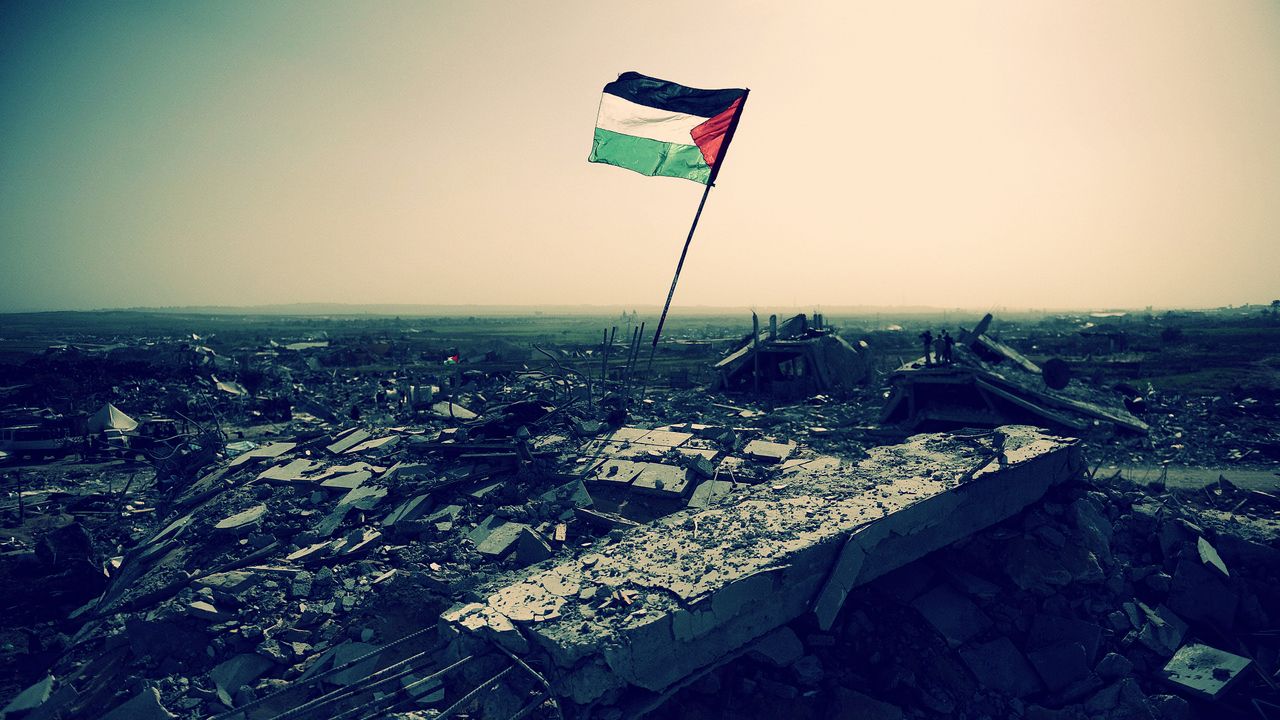 Palestinian flag in Gaza in 2009