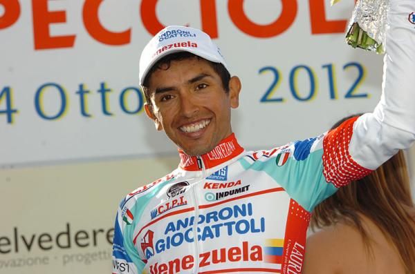 Miguel Rubiano on the podium