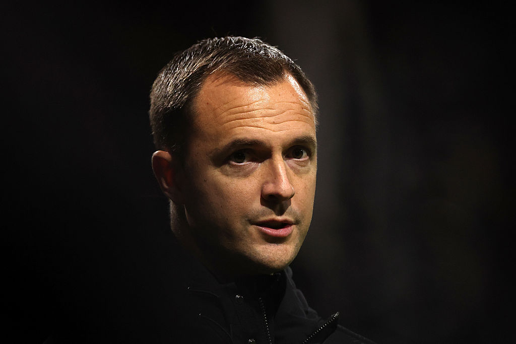 PRESTON, ENGLAND - OCTOBER 21: Chris Davies, Manager of Birmingham City F.C., looks on prior to the Sky Bet Championship match between Preston North End and Birmingham City at Deepdale Stadium on October 21, 2025 in Preston, England. (Photo by Kate McShane/Getty Images)