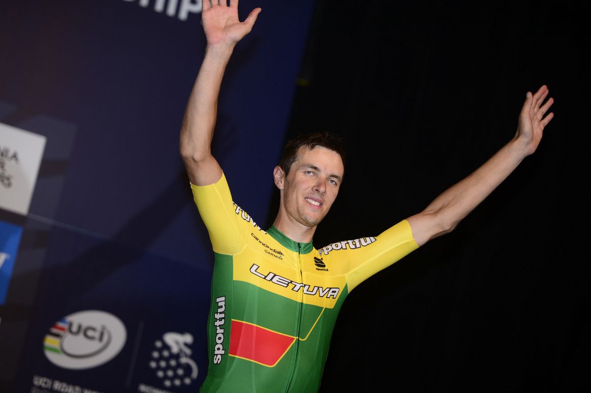 Ramunas Navardauskas (Lithuania) waves from the podium