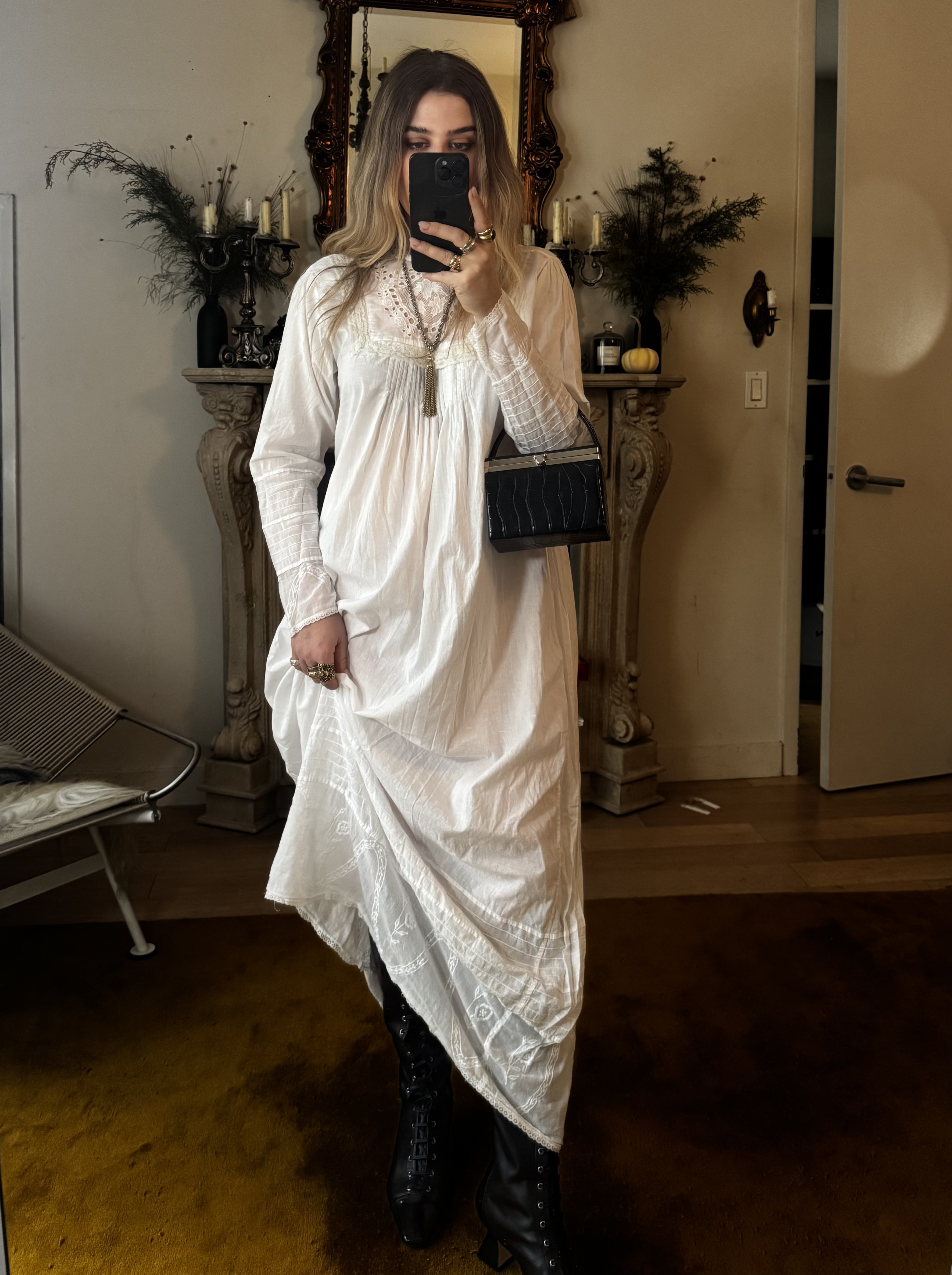 Christina Grasso wearing Victorian boots