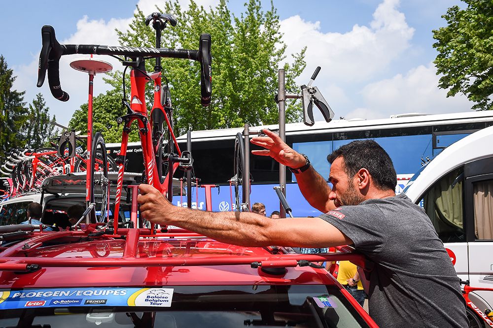 The bikes went back on the cars after the stage was canceled