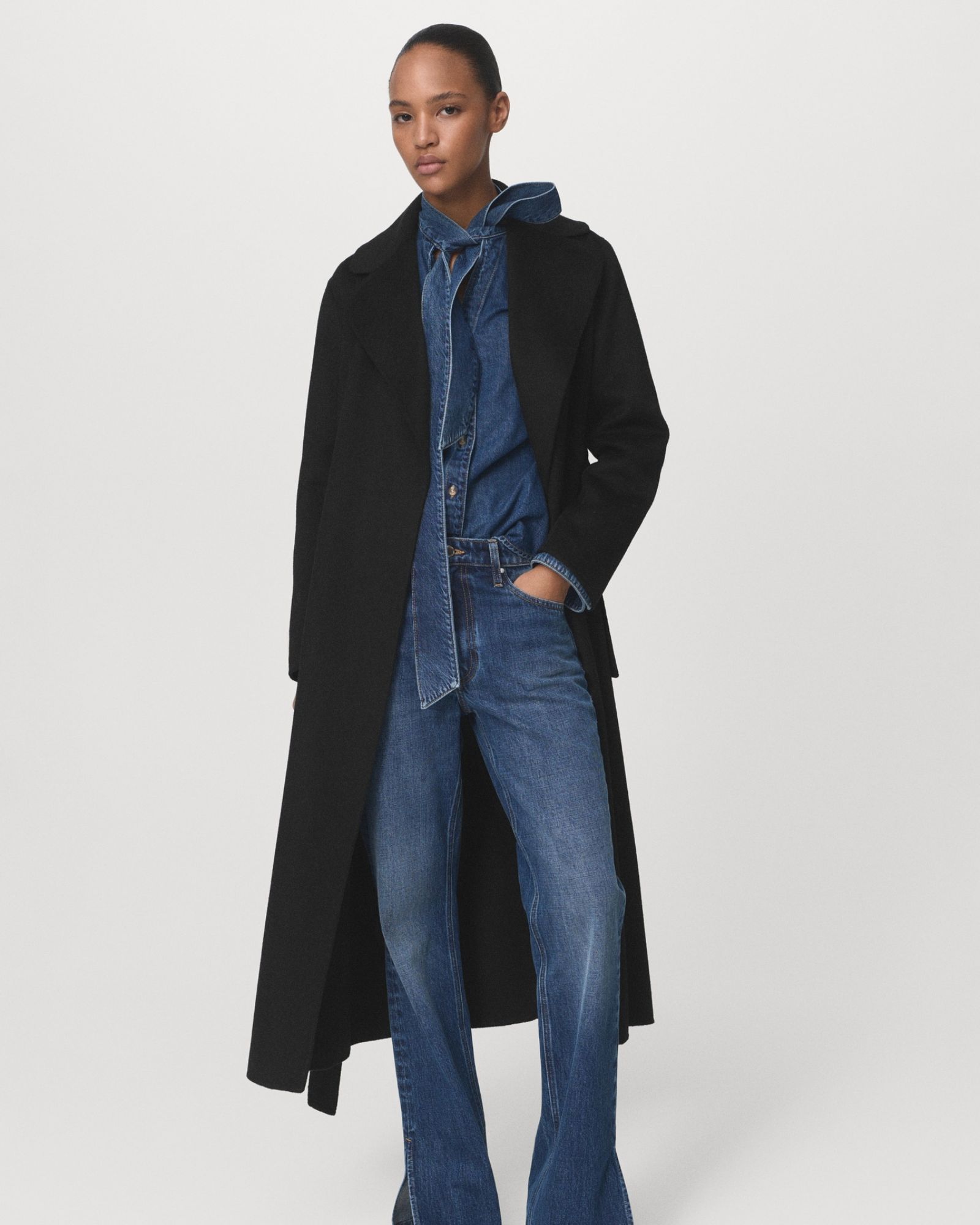 Mango Wool Coat with Handmade Belt