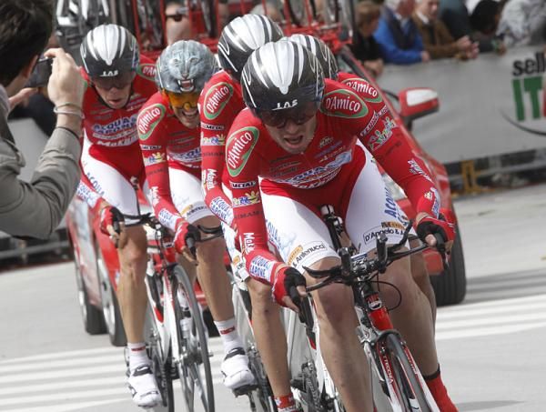 The Acqua &amp; Sapone finished second to last in the team time trial stage.