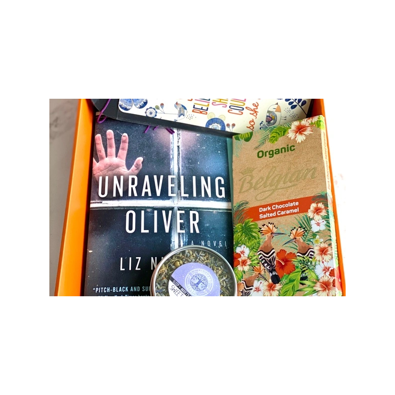 The BookBrews Box is a 50th birthday gift idea for the one who loves books, chocolates and caffeine