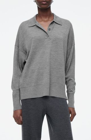 Merino Wool Polo Sweater