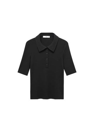 Short-sleeved polo shirt with buttons - Women