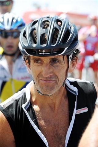 Formula 1 legend Alain Prost, a regular L'Etape participant, put in a solid ride on the tough climb.