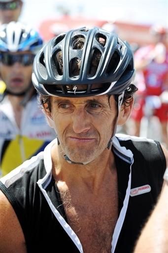 Formula 1 legend Alain Prost, a regular L'Etape participant, put in a solid ride on the tough climb.
