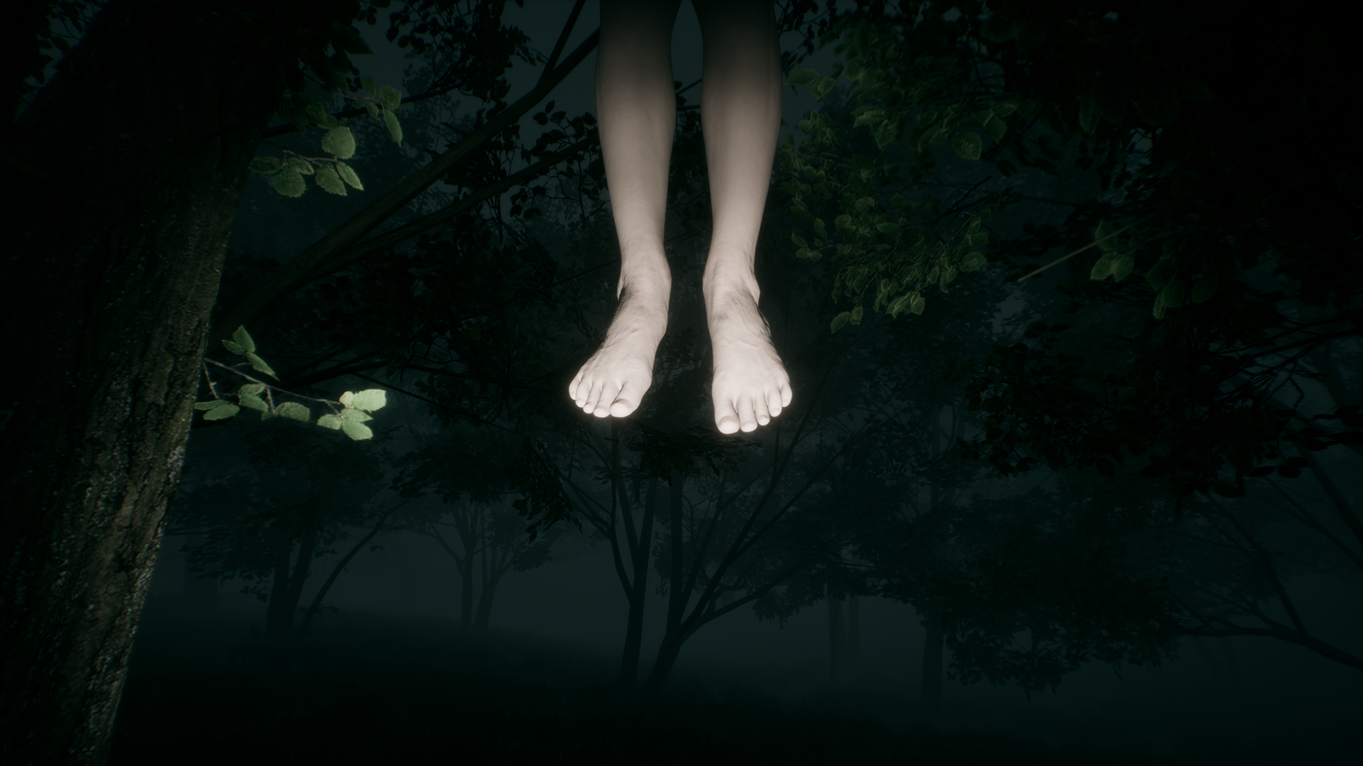 Silent Road video game screens showing haunted forests