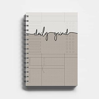 Daily Grind Planner, Warrior Collection, 4-Month Undated Planner, Pre-printed BUJO, Hard Cover Wirebound for flat lay planning (Sand)