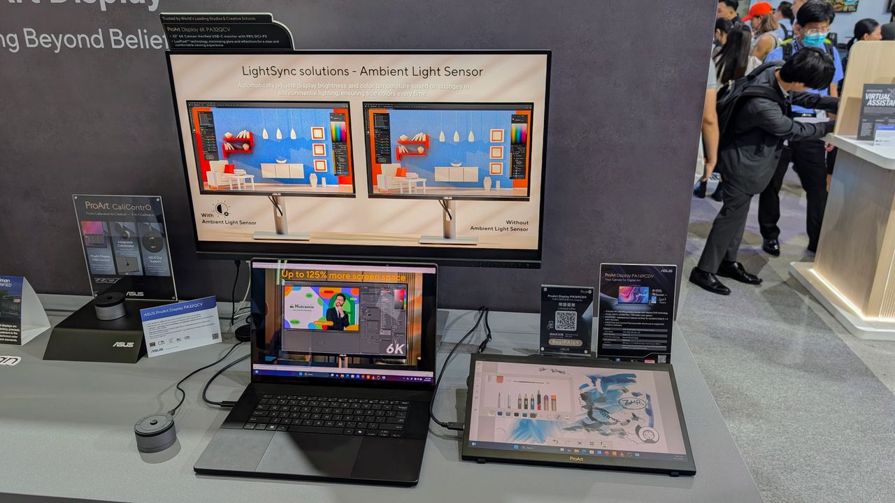 Asus ProArt display and drawing tablet in full ProArt setup at Computex 2025