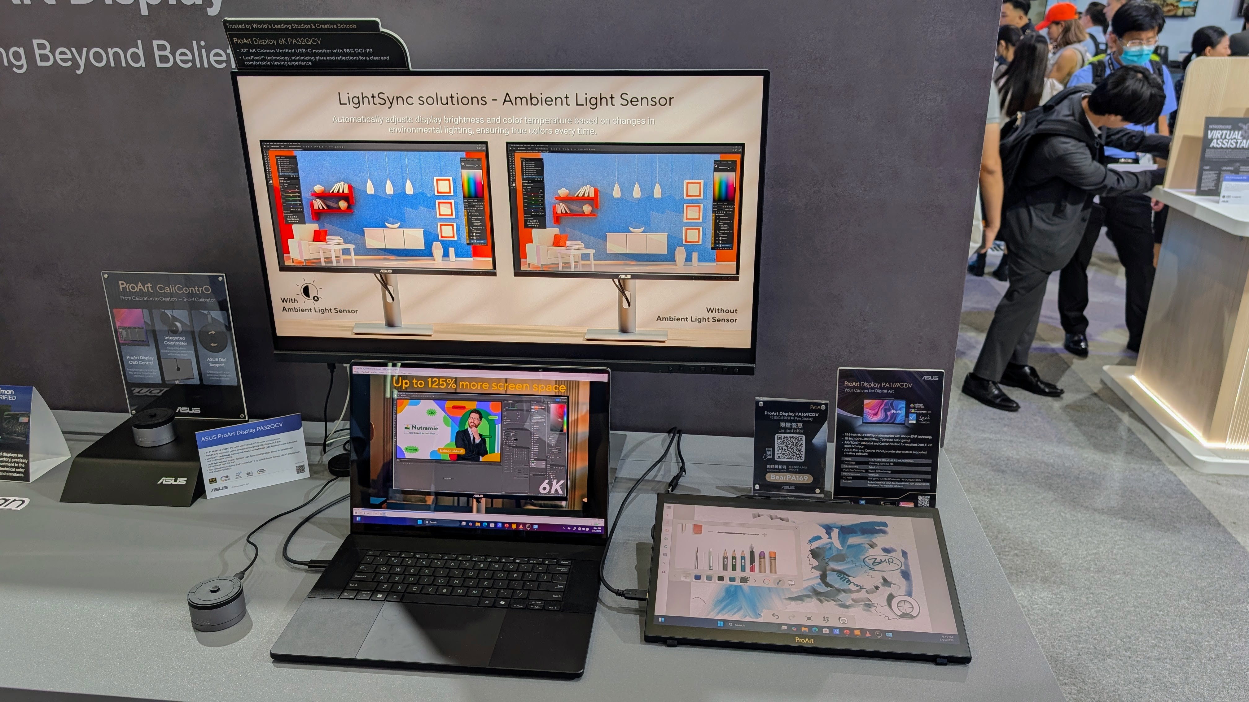 Asus ProArt display and drawing tablet in full ProArt setup at Computex 2025