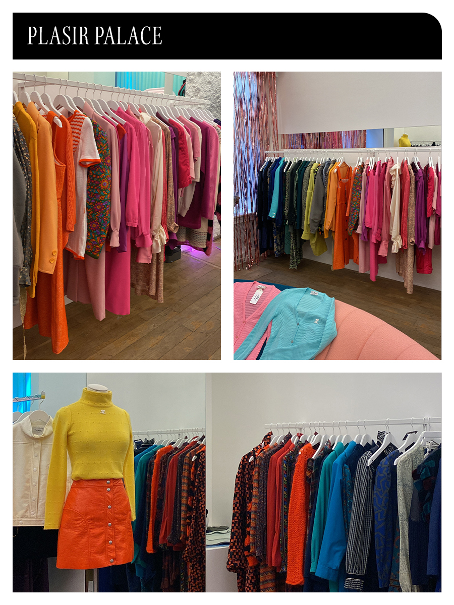 a photo inside at one of the best vintage stores in Paris