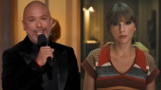Jo Koy at the Golden Globes and Taylor Swift in Anti-Hero music video.