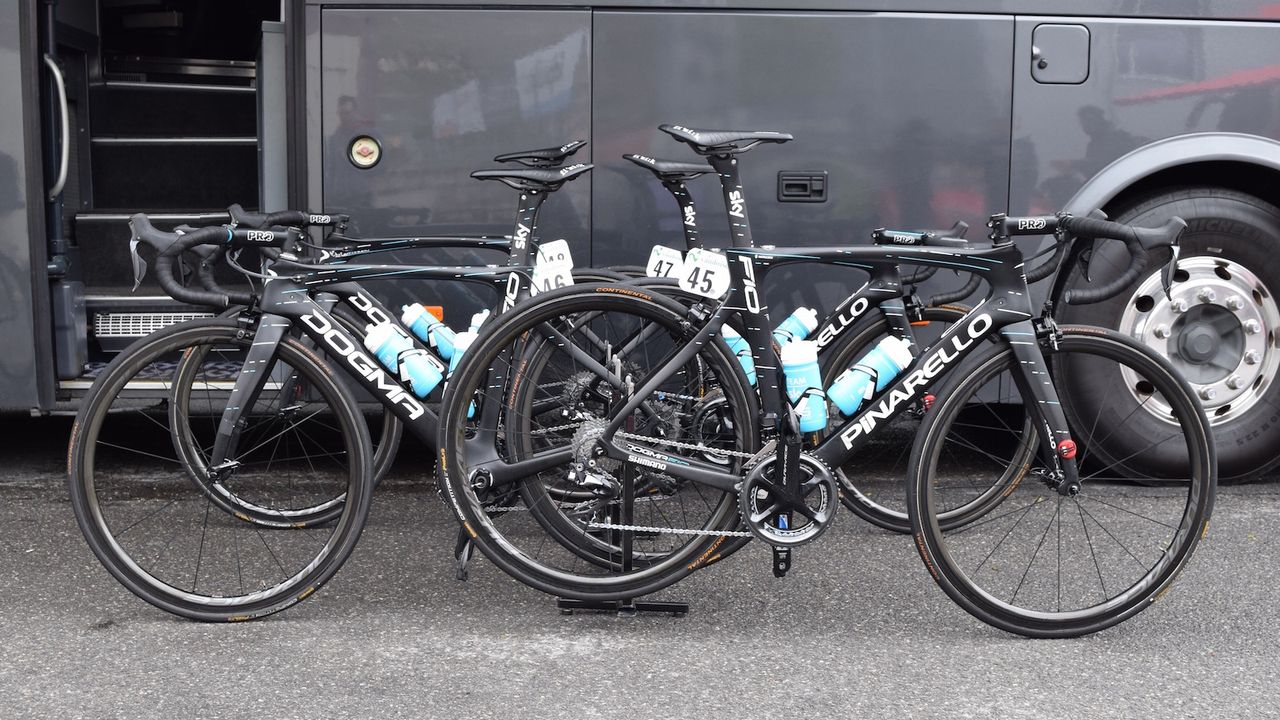 As well as BMC, Team Sky also had the full team on 9100 series wheels