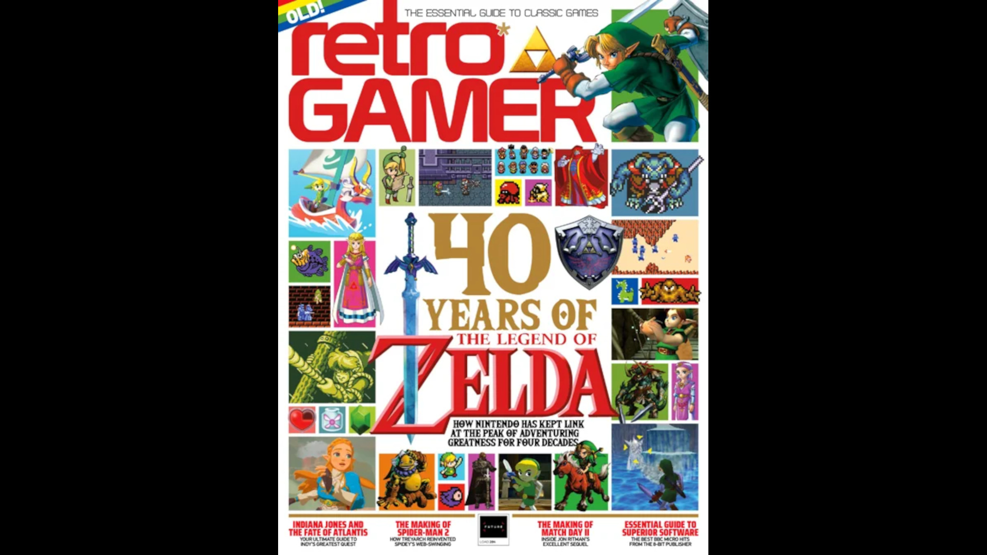 Retro Gamer 284's front cover celebrates 40 years of The Legend of Zelda, with a montage of screenshots, artwork, and iconography from Nintendo's series