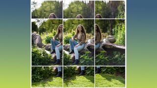 Image depicting the multiple frames that must be captured to create a portrait using the Brenizer method