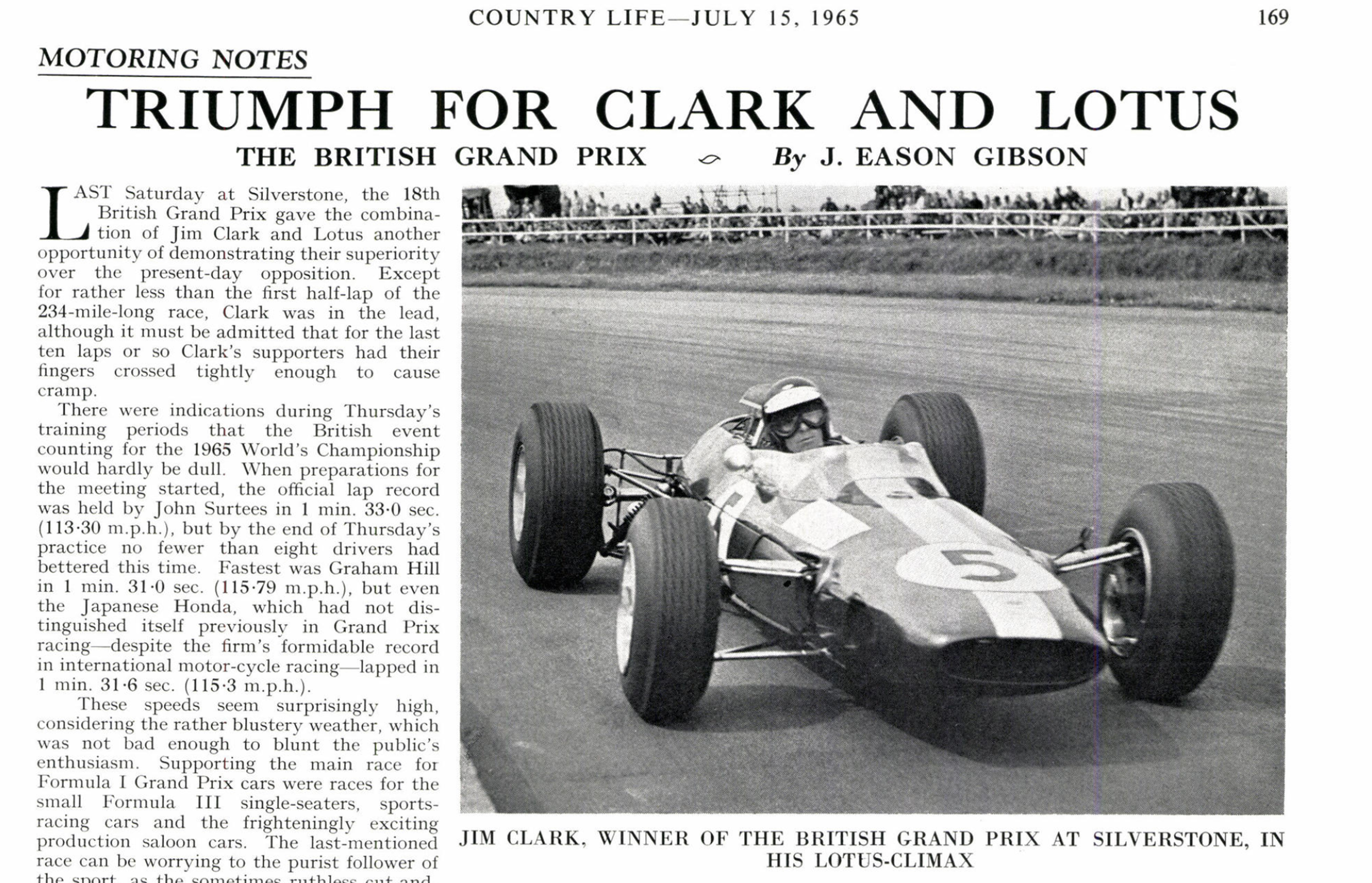 Jim Clark archive cuttings