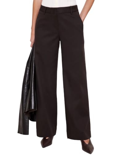 Banana Republic Women's Everyday Wide Leg Pant Tencel Cotton Pant Brown M