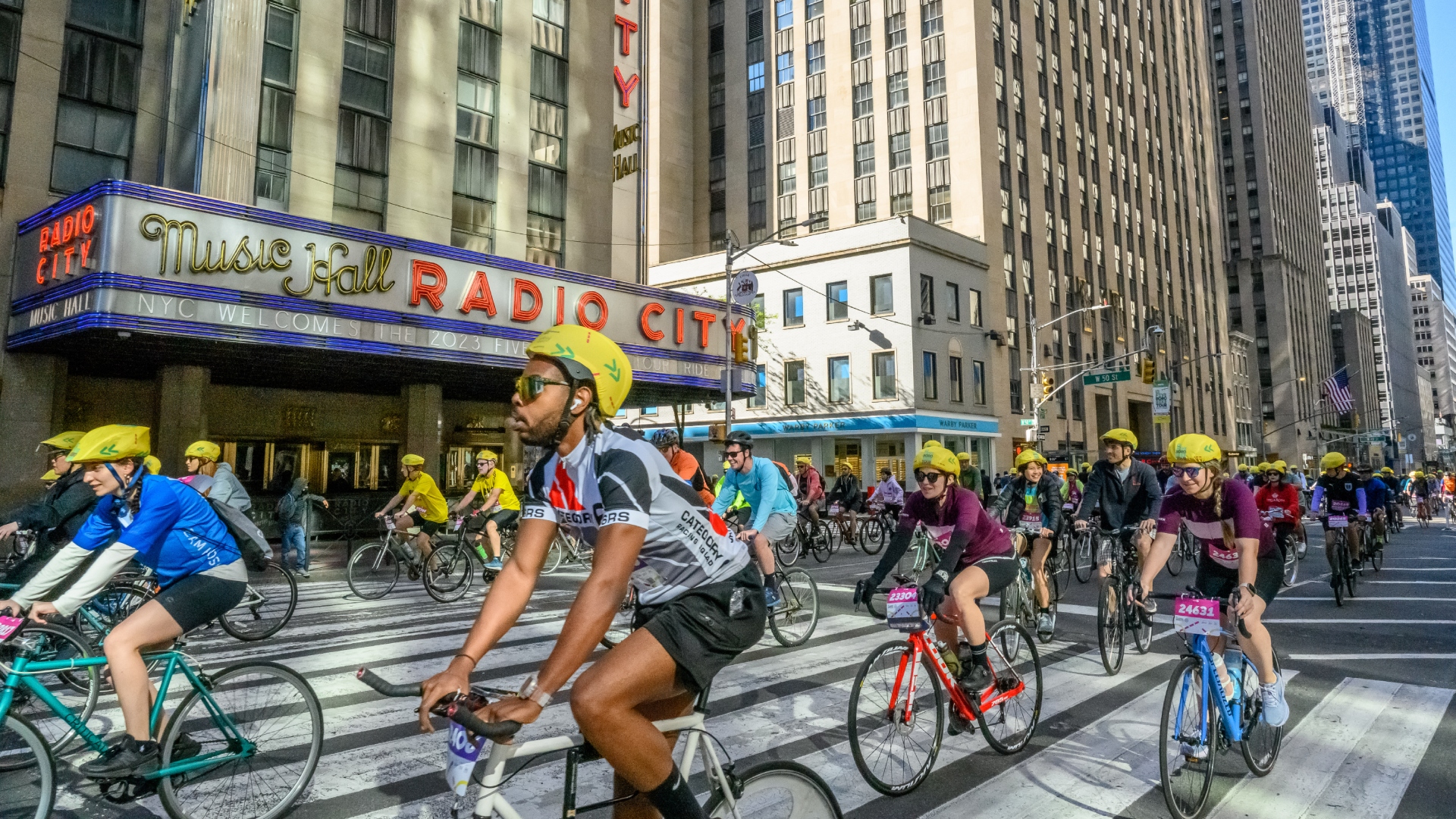 Riders on the TD Five Boro Bike Tour