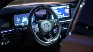 2024 Acura ZDX Type S steering wheel closeup.