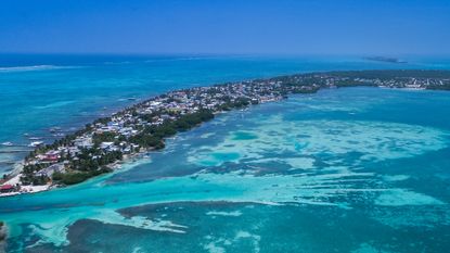 An aerial view of Belize