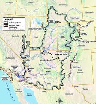 The Colorado River basin.