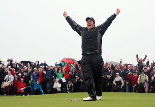 Shane Lowry celebrates winning the 2009 Irish Open