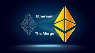 Ethereum merge stock image