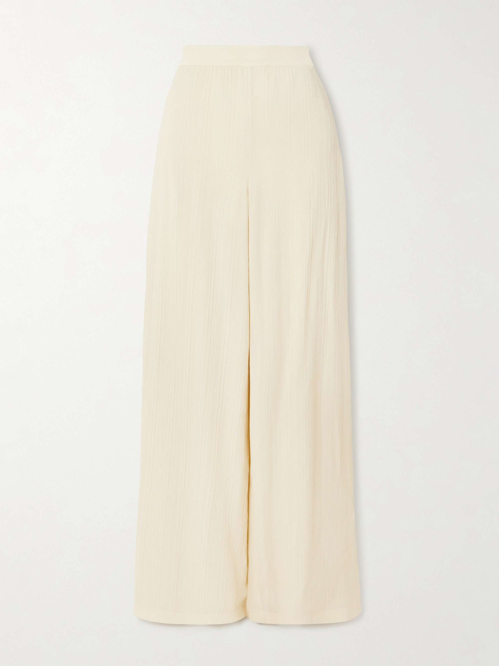 Mawn Plissé-Jacquard Wide-Leg Pants
