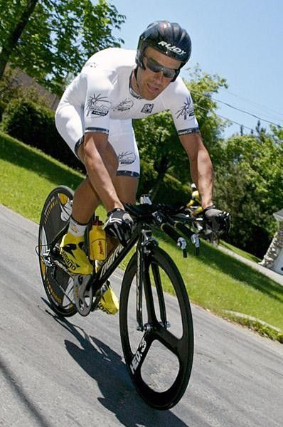 Tuft in the white UCI Americas Tour jersey