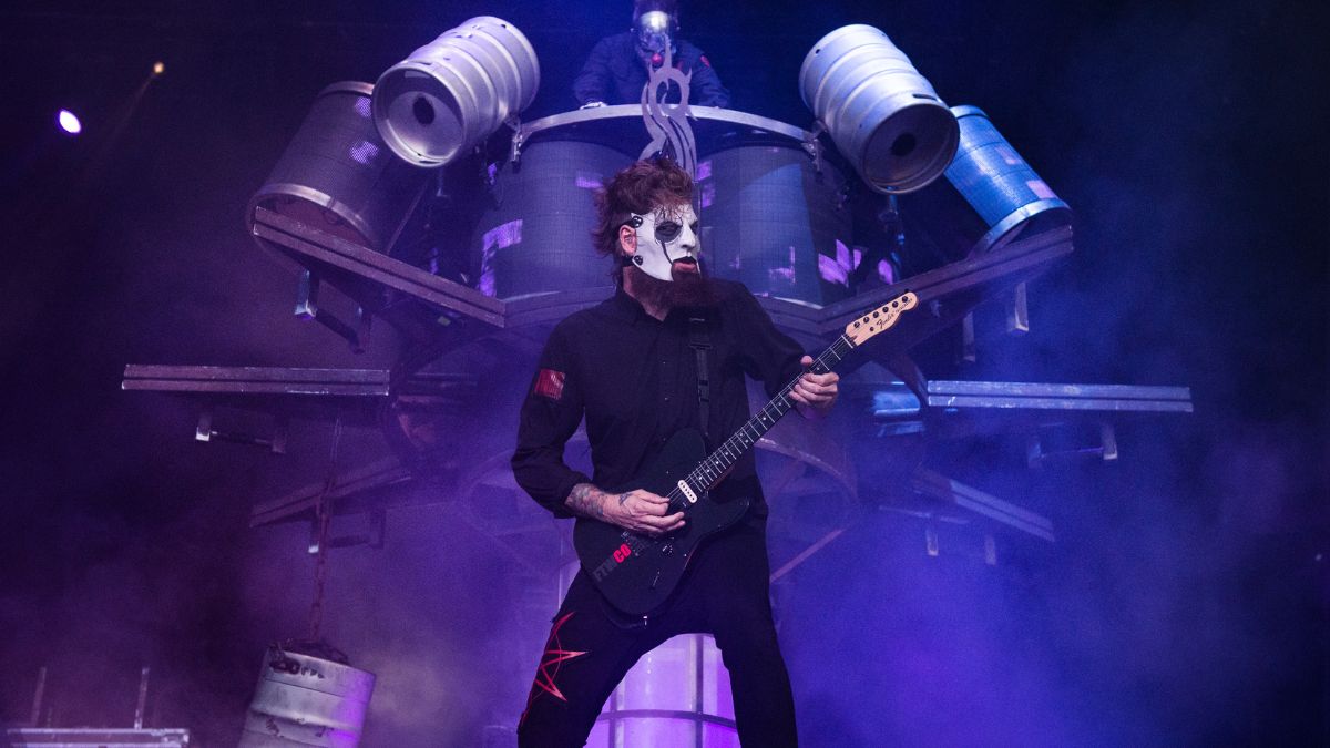 Jim Root of Slipknot performs on stage on day 2 of Download Festival 2019 at Donington Park on June 15, 2019 in Castle Donington, England.