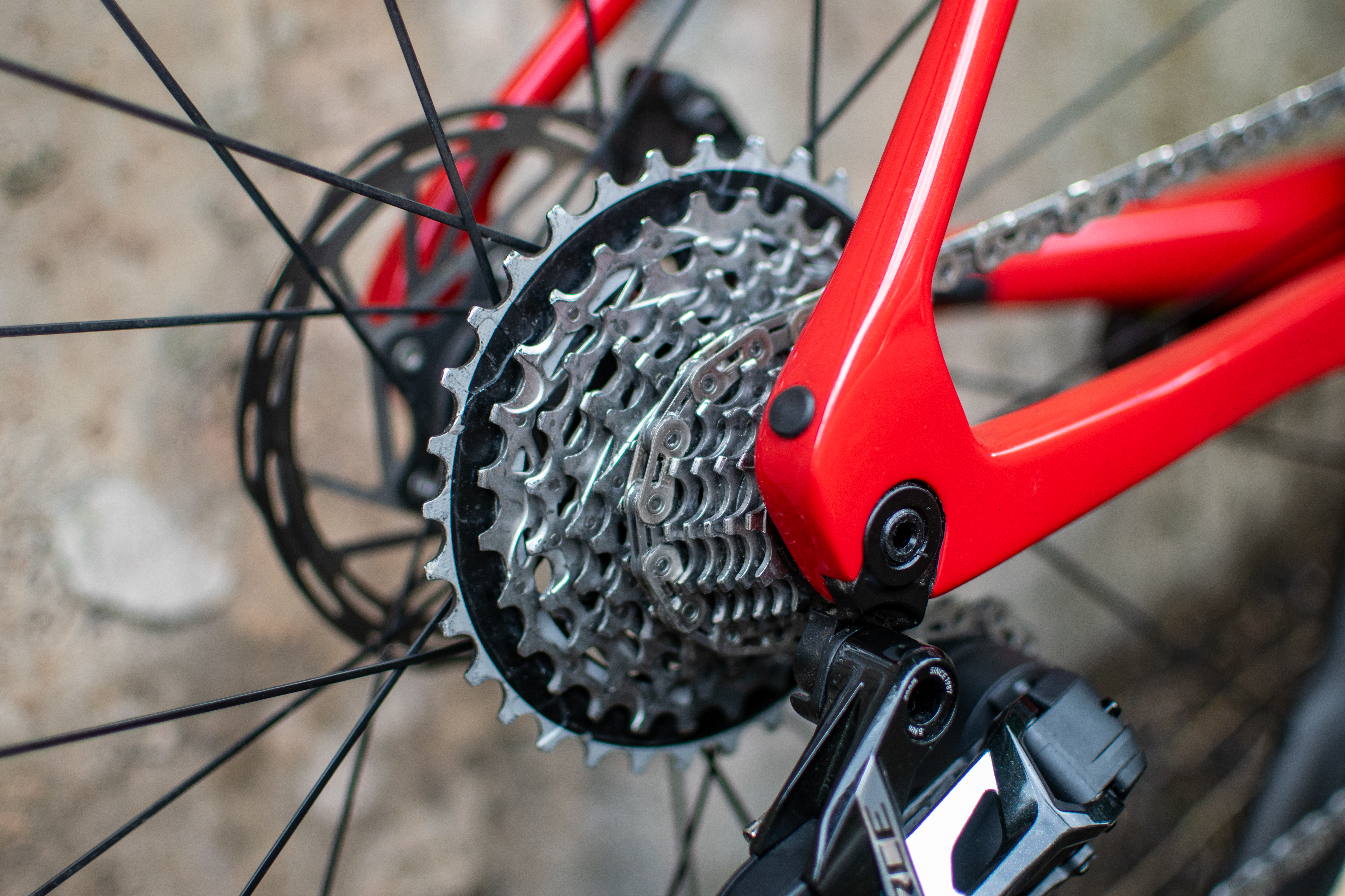 A SRAM Force AXS cassette