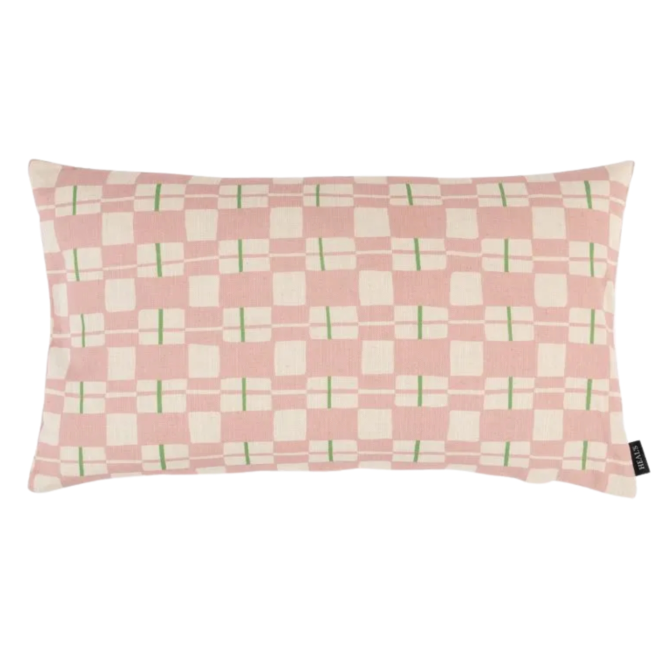 Heal's, Edith Check Cushion Pink 32 X 55cm