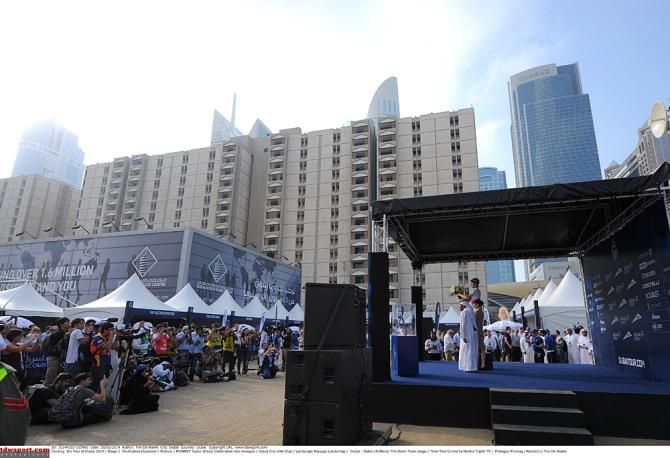 The view of the podium in Dubai