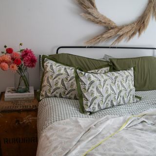 Mix-matched gingham bedding