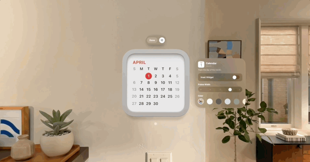 visionOS 26 widgets