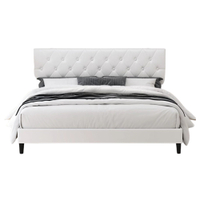 3. Homfa Faux Leather Upholstered Bed | Was $379.99