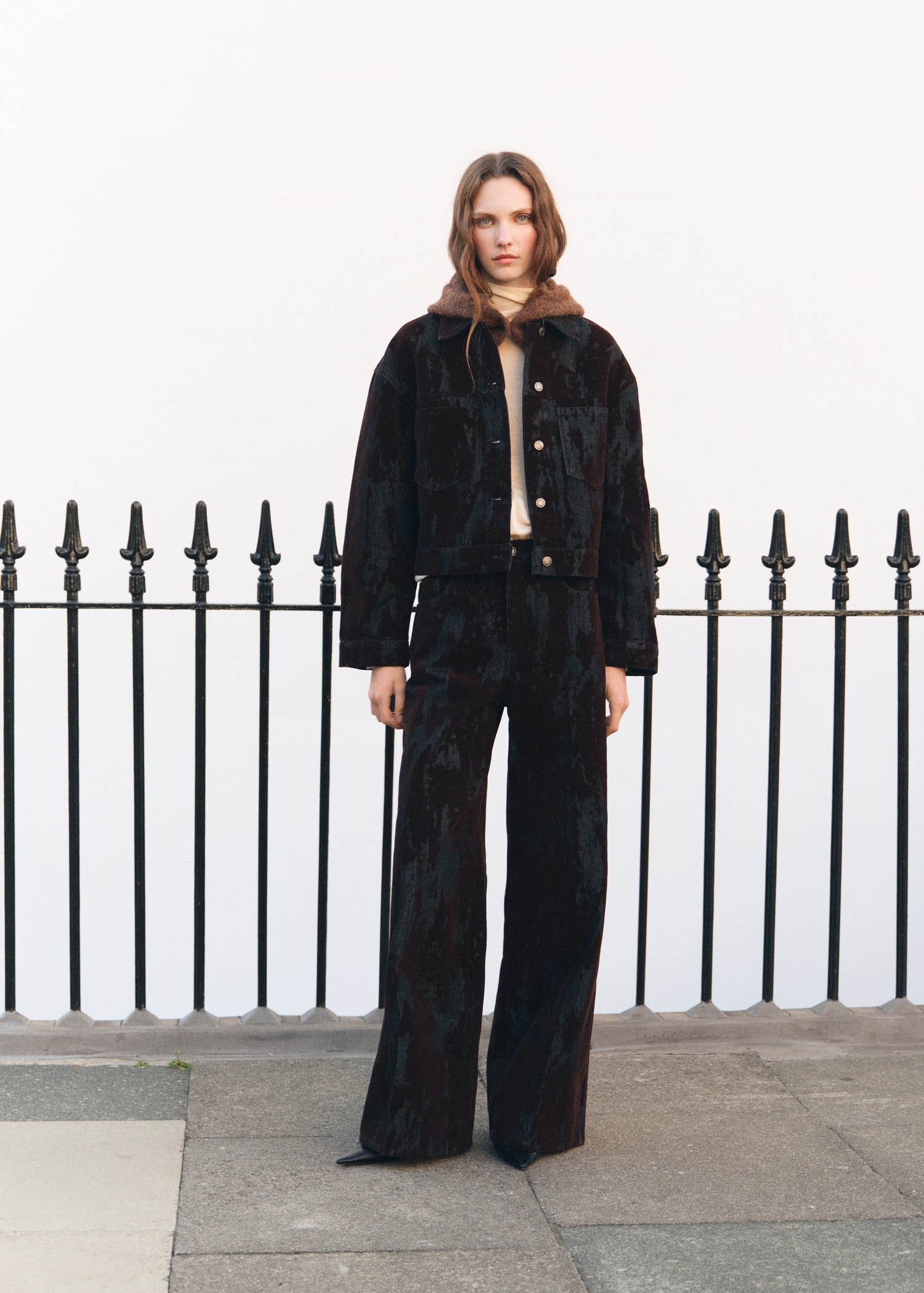 Wide-Leg Devoré Jeans - Women | Mango Usa