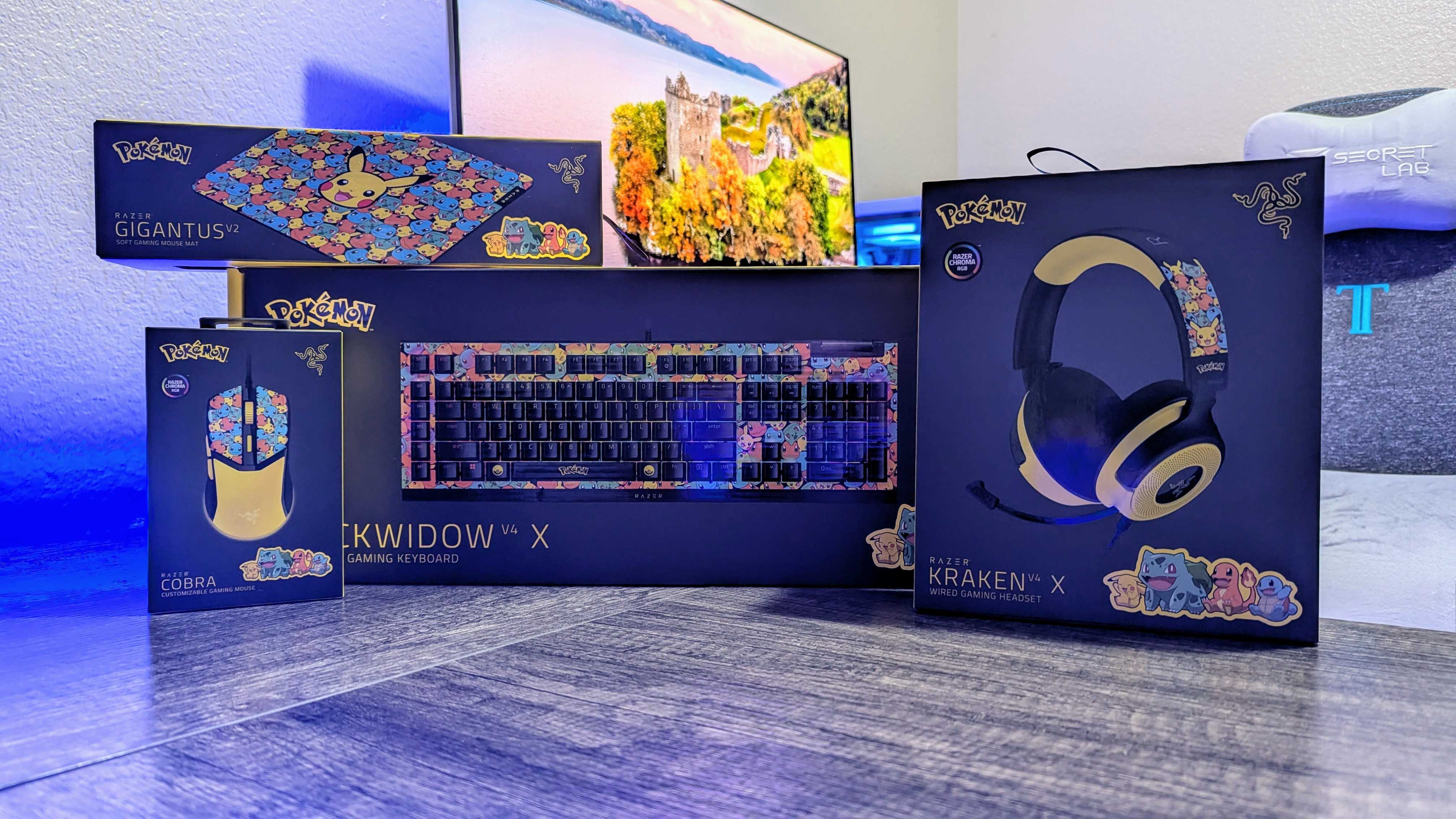 Image of the Razer x Pokémon Collection of PC gaming accessories.