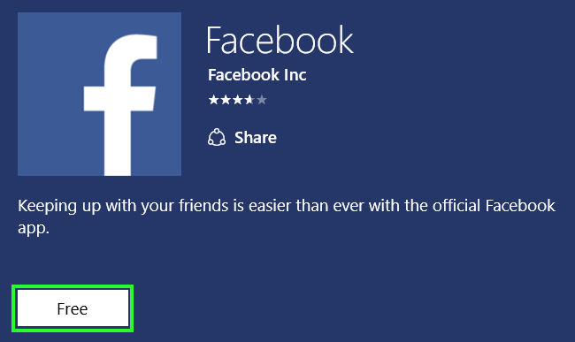 facebook app install free download for windows 10