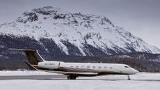 Flexjet Gulfsteam G650 on the runway in St Moritz