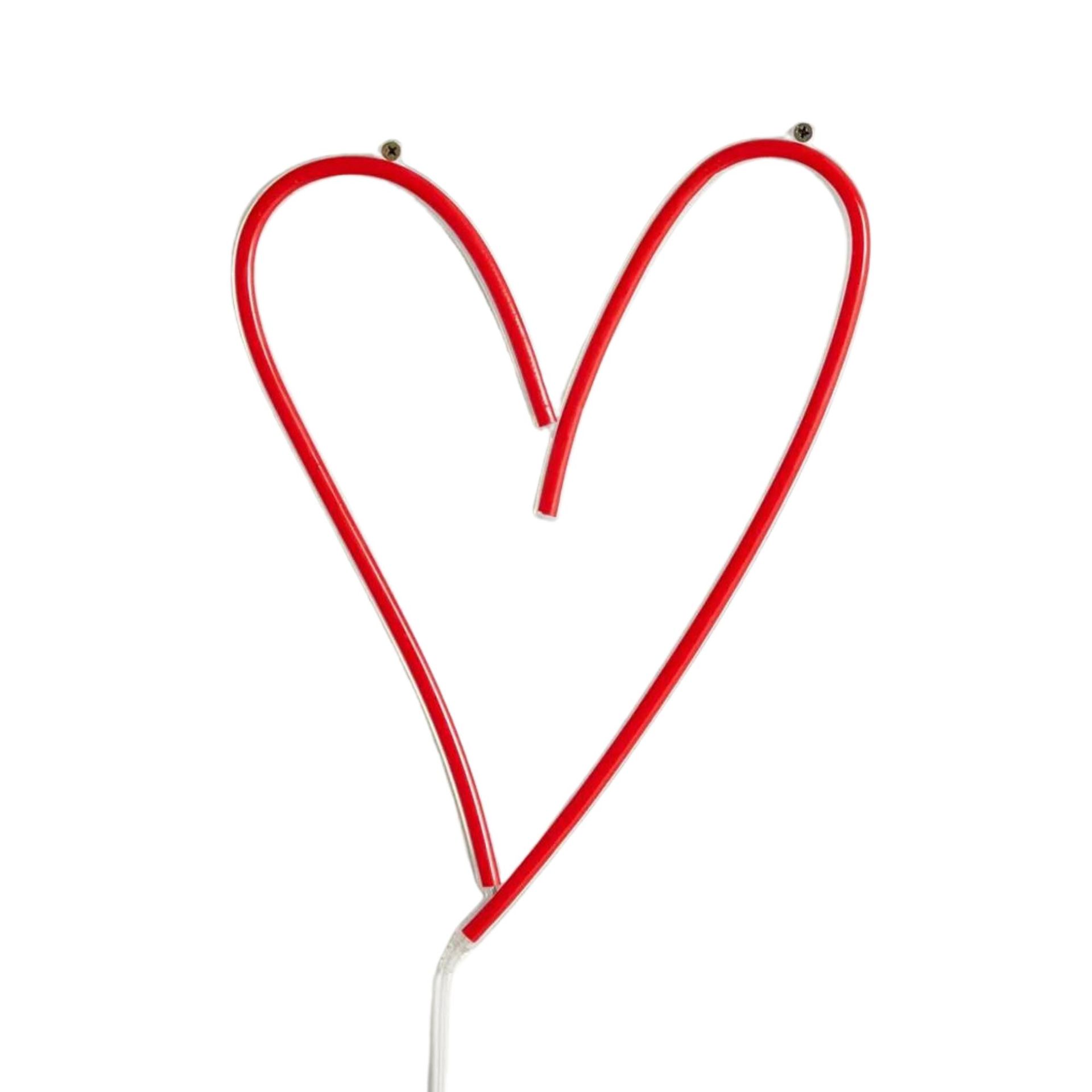 Tanda neon asimetris merah