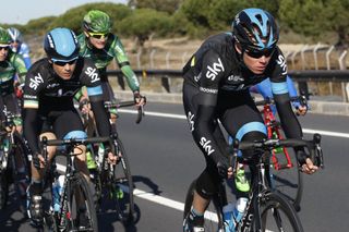 Nicholas Roche and Chris Froome on Ruta del Sol stage 1a. Credit: Watson