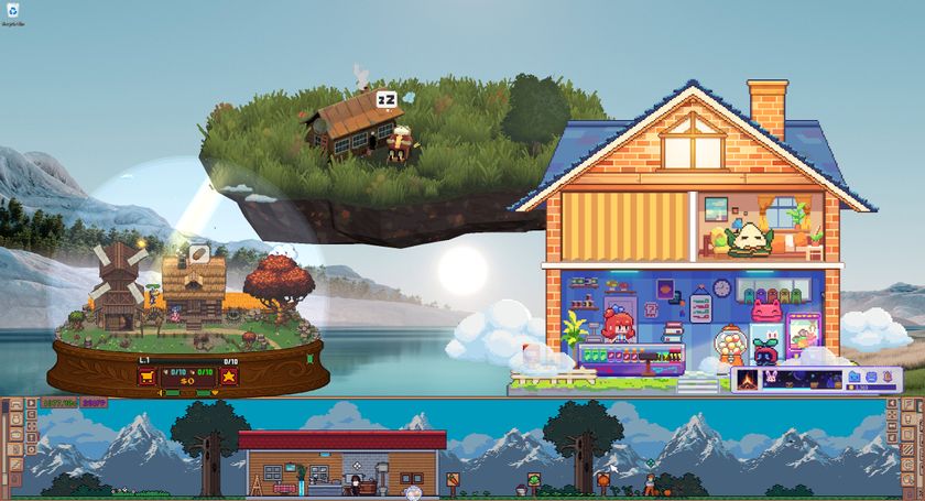 Four different desktop pet applications ont he same screen