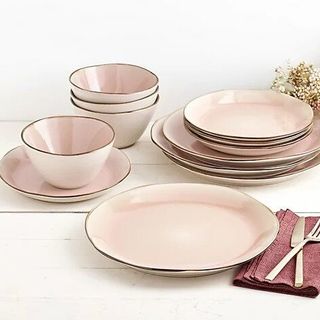 Tabletops Unlimited 12-Piece Bella Pink Dinnerware Set